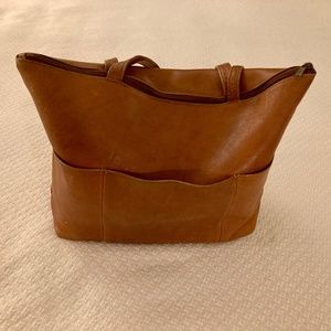 Vintage Brown Leather Shoulder Bag Purse